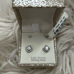 Two pairs of Cubic Zirconia earrings NWT